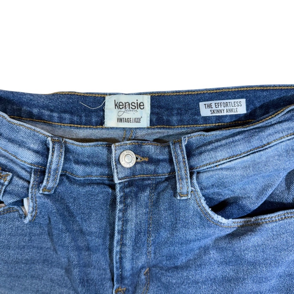 Kensie The Effortless Skinny Ankle Jeans Medium Wash Distressed Size 29 - Picture 3 of 4